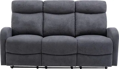 Produktbild von 3-Sitzer-Sofa mit Relaxfunktion in grauem Stoff - EVELYN