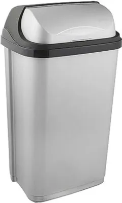Productafbeelding van Famanu afvalbak, 50 liter - zilverkleurig