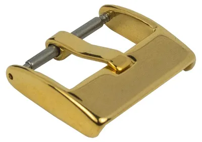 Produktbild von Dornschließe Edelstahl gelbgoldfarben für Lederarmbänder 27510G, Anstoß:20 mm