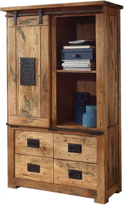 Produktbild von Highboard Kommode - 90 cm EMANUEL - Massivholz Mango - Standschrank - Die Möbelfundgrube