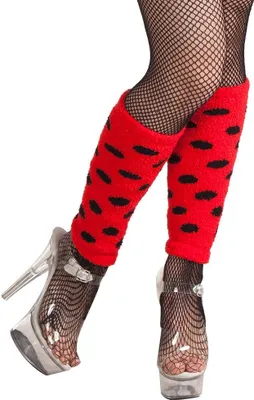 Immagine prodotto di Scaldamuscoli a pois coccinella rosso-nero - Taglia unica