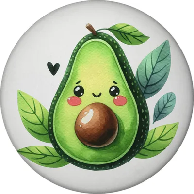 Produktbild von Lächelnde Avocado Magnet rund