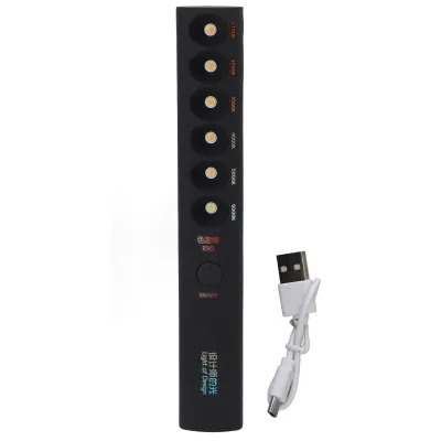 A black portable lamp stick and a white USB cable are displayed on a white background.