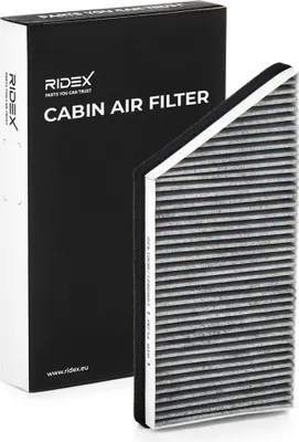 Produktbild von RIDEX 424I0188 Aktivkohle Innenraumfilter Pollenfilter passend für PEUGEOT 206 Schrägheck (2A/C) 206 CC (2D) 207 SW (WK) 206+ Schrägheck (2L, 2M)