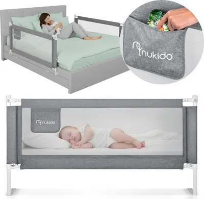 Obrázok produktu pre Nukido NK-227 Ochranná zábrana na postel 160 cm, šedá