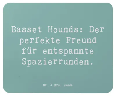 Produktbild von Mr. & Mrs. Panda Mousepad Spruch Basset Hound Freund - Meeresbrise - Geschenk, Gelassenheit, mauspad laptop, Hund, Hunderassen, bedingungslose Liebe, Hunderasse, pc