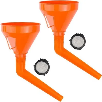 Produktbild von Universal trechter, 2 Stück, groß, mit Sieb, Benzin-Öl-Einspritzdüse, flexibel & leckfrei, für Auto, Werkstatt, Haushalt