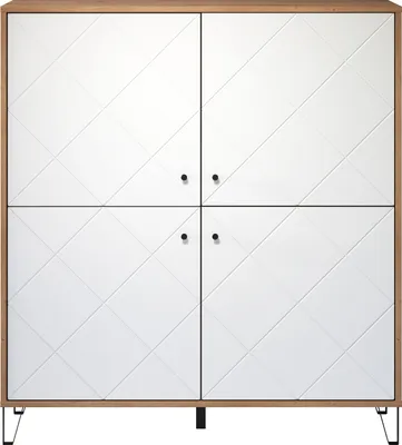 Produktbild von trendteam Wohnen Highboard Touch Artisan Eiche Melamin/Weiß Matt Tiefzieh 123 x 136 x 40 cm