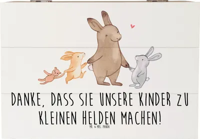 Produktbild von Mr. & Mrs. Panda Kiste Erzieher Heldenmacher 22 x 15 cm - Weiß - Geschenk, Aufmerksamkeit, Box, unermüdlicher Einsatz, truhe mit deckel, Dankeschön, Bedanken, Danke sagen