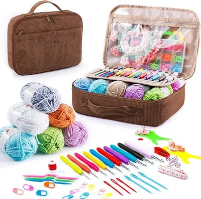 Imagen del producto de Kit de ganchillo para principiantes, set de inicio de hilo con ganchillo y