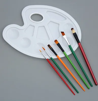 Zdjęcie produktu dla 6-częściowe pędzle malarskie i 1-częściowy zestaw palet dla dzieci i dorosłych Akwarela Olej Akryl Gwasz Art Painting Supplies