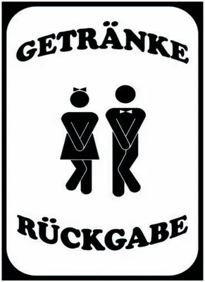 Produktbild von vianmo Holzschild 40x30 cm Getränke Rückgabe WC lustig