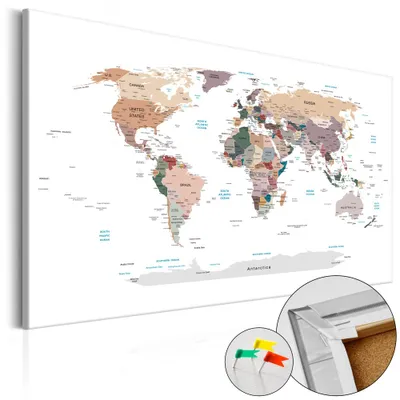 Obrázek produktu pro Korkový obrázek z netkané textilie - Kde dnes? 120x80 cm Karty k-B-0010-p-c