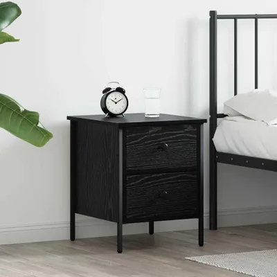 Image de Table de chevet Exclusive - Bois noir, avec tiroirs, dimensions : 40 x 42 x 50 cm