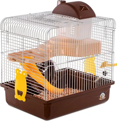 Immagine prodotto di gabbia per piccoli roditori, Furrever Friends Miku Homie L Brown, set per topi e criceti, vaschetta igienica e casetta