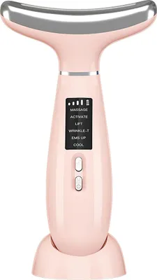 Produktbild von Anti-Falten Gesichtsmassagegerät Ice, EMS LED Licht, Vibration & Ionentechnik, 6 Modi, 4 Intensitätsstufen, Hals Gesicht Massage