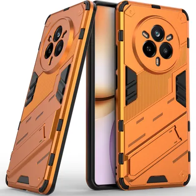 Produktbild von Armor Hülle für Realme 14 Pro 5G Hybrid PC TPU Bumper Stoßfestes Schutzhülle mit Standfunktion Orange