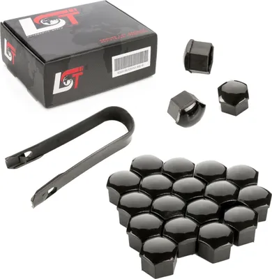 Produktbild von 20x Radschrauben Kappen Radschraubenkappen Set 17 mm schwarz für VW SEAT SKODA