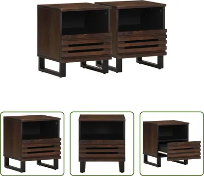 Produktbild von The Living Store Nachttische 2 Stk. 40x34x46 cm Massivholz Mango
