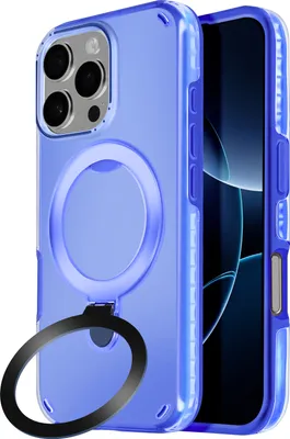 Produktbild von Avizar, MagSafe Hülle für Apple iPhone 16 Pro Stoßfest mit Klappständer, Blau