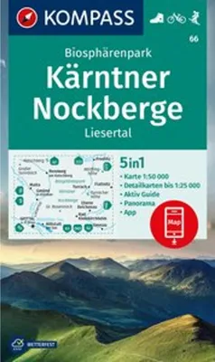 Obrázek produktu pro KOMPASS Turistická mapa 66 Biosférická rezervace Korutany Nockberge, Liesertal 1:50 000