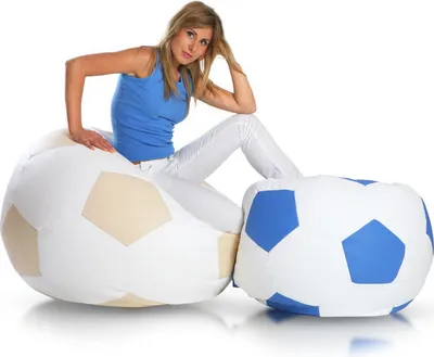 Produktbild von Ecopuf, Sitzkissen Fußball L, Farbe: Blau
