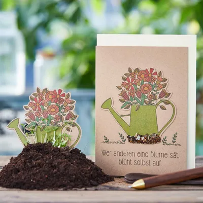 Immagine prodotto di Biglietto di auguri «Chi semina fiori per gli altri» - Biglietto pieghevole con