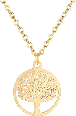Produktbild von Karisma Damen Edelstahl Collier Anhänger Kette - Halskette Lebensbaum Baum des Lebens - YLK101 Farbe gold