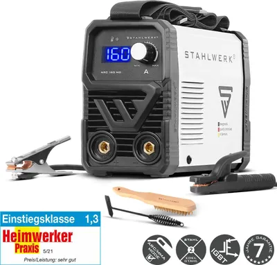 Produktbild von STAHLWERK Elektroden-Schweißgerät ARC 160 MD – MMA (E-Hand) bis 160 A, flexibel einsetzbar ohne Gas, kompakt & leicht, DC WIG erweiterbar, Hotstart