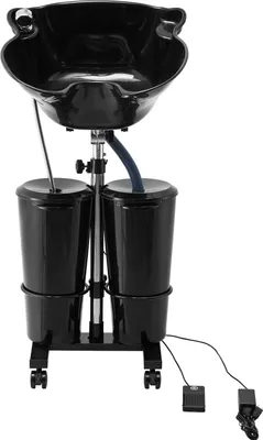Obrázok produktu pre VEVOR salónne umývadlo, šampónové umývadlo s elektrickým čerpadlom, výškovo a uhlovo nastaviteľné kadernícke salónne obojstranné umývadlo, čierne