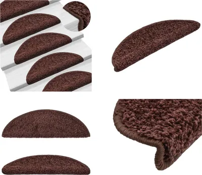 Obrázok produktu pre vidaXL Rohože na schody 15 ks Hnedá 56x17x3 cm - Rohožka na schody - Rohožky na schody - Rohožka na schody - Rohožky na schody