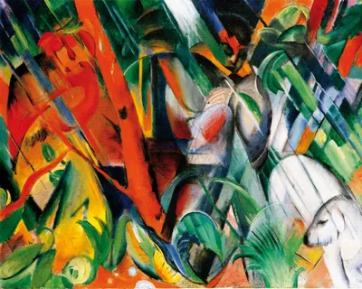 Produktbild von Franz Marc Kunstdruck Bild - Im Regen, 1912 (40 x 50 cm)