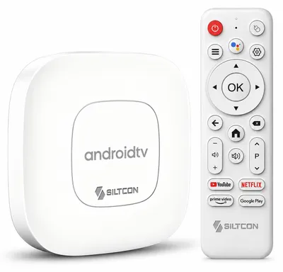 Produktbild von Siltcon® Android TV Box 4K & 8K HDR – 16GB, Dualband-WLAN, Bluetooth – Weiß