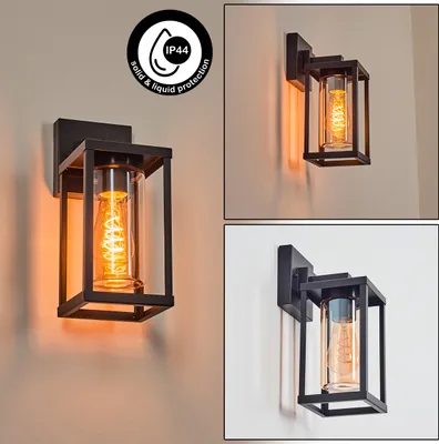 Produktbild von Casarano Außenleuchte aus Metall/Glas in Schwarz/Bernsteinfarben