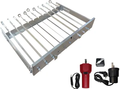 Produktbild von walexo Spießdreher (universell), incl. 11 Edelstahlspieße mit E-Motor+USB-Motor+Powerbank 1000 mAh