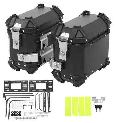Produktbild von 18-Liter-Universal-Motorradseitenkoffer aus Aluminiumlegierung, Hartschalenkoffer mit Sicherheitsschloss, Umrüstmöglichkeit für Helmgepäck
