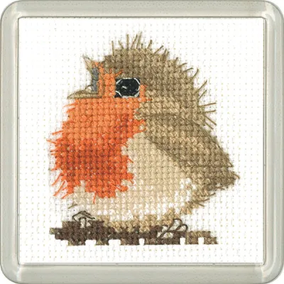 Obrázek produktu pro Heritage cross stitch set Aida "Rowan Robin frame (A)", počítaný vzor, ECRO1667-A, velikost 6x6cm
