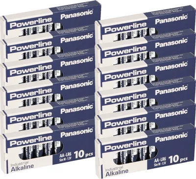Immagine prodotto di 120x batteria MIGNON AA LR6 MN1500 PANASONIC POWERLINE INDUSTRIAL 3133mAh confezione 12x10