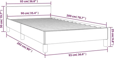 Immagine prodotto di vidaXL vidaXL - Struttura letto - con - testata - velluto - grigio chiaro - 90x200 - cm