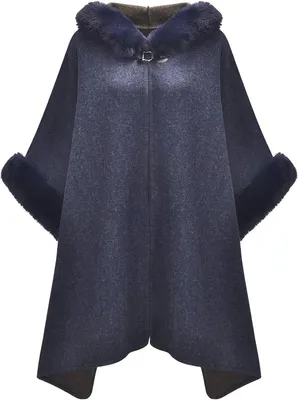 Produktbild von Poncho für Damen - Warmes Cape mit Kapuze - Einheitsgröße - Acrylfaser - Leicht und Bequem