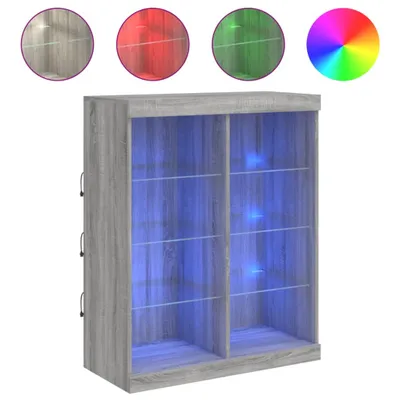 Zdjęcie produktu dla Szafka z oświetleniem LED, szary dąb sonoma, 81x37x100 cm