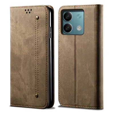 Obrázek produktu pro Pouzdro pro Xiaomi Redmi Note 13 5G, Kožené Peněženkové Pouzdro s Magnetickým Uzavíráním a Stojánkem Khaki