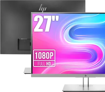 Produktbild von HP EliteDisplay E273, 68,6 cm (27"), 1920 x 1080 Pixel, Full HD, LED, 5 ms, Schwarz, Silber