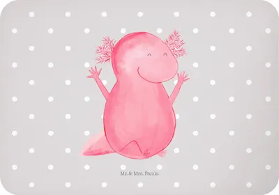 Produktbild von Mr. & Mrs. Panda magnet Axolotl Hurra - Grau Pastell - Geschenk, büromagnet, Freude, Motivation, Kühlschrankmagnet, küchenmagnet, Zufriedenheit, whiteboardmagnet