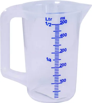 Produktbild von Messbecher Meßkanne Meßbecher 500 ml Geschlossener Griff PP geprägte Skala -20°C bis +100°C