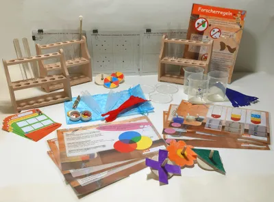 Produktbild von Forscher-Ecke, Forscher-Stationen, Kindergarten, 6 Stationen möglich, inkl. bebilderter Erklärtafeln, Experimentieren, forschen mit myExperimentSet