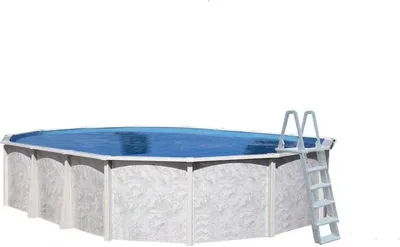 Produktbild von Interline Diana Oval 7,30 x 3,60 m inkl. Zubehör, 35000 l, Gerahmter Pool, Erwachsener & Kind, Leiter, Weiß, 445 kg