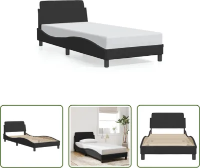 Produktbild von The Living Store Bettgestell mit Kopfteil Schwarz 80x200 cm Samt