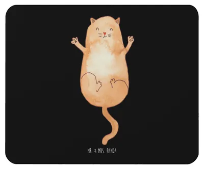 Produktbild von Mr. & Mrs. Panda Mouse Pad Katze Umarmen - Schwarz - Geschenk, Katzen, Mauspad, computer, pc mausunterlage, Cat, Cats, Liebe, laptop mousepad