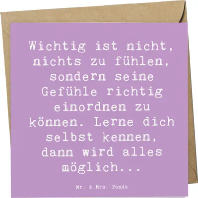 Produktbild von Mr. & Mrs. Panda Grußkarte Spruch Emotionen ausdrücken Weisheit - Lavendeltraum - Geschenk, faltkarte, Glückwunschkarte, kreative Geschenke, Motivation, Mutmacher, Trost